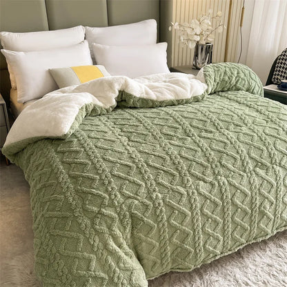 "ANITA" Double Quilted Plush Quilt Thickened For Warmth