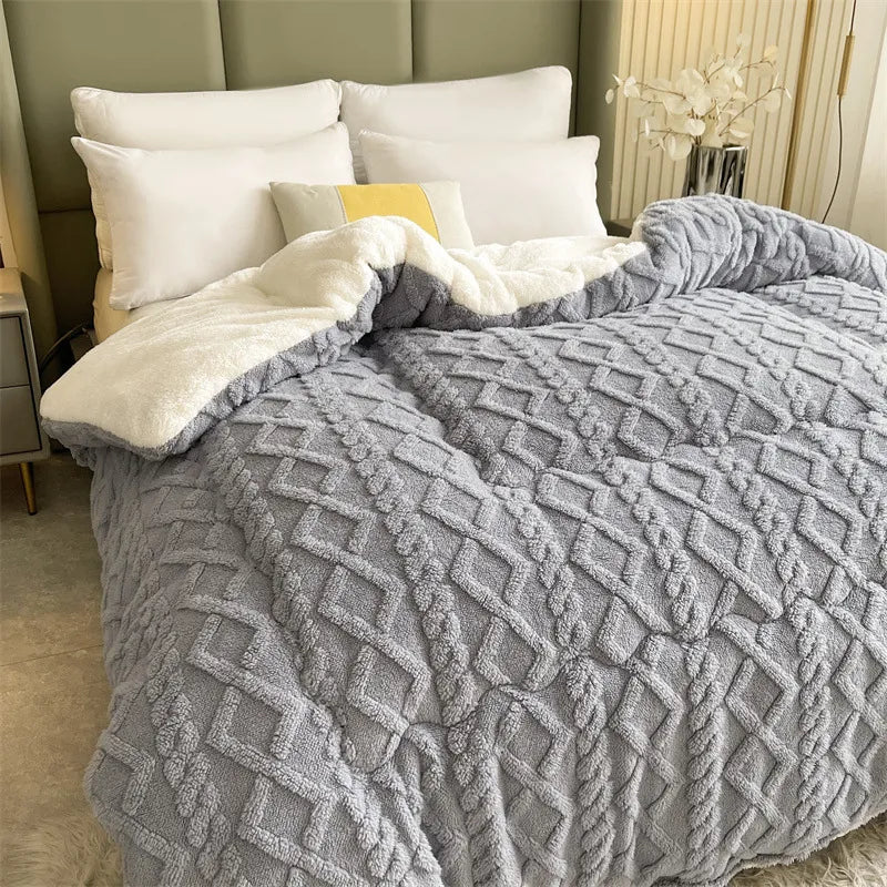 "ANITA" Double Quilted Plush Quilt Thickened For Warmth