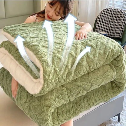 "ANITA" Double Quilted Plush Quilt Thickened For Warmth