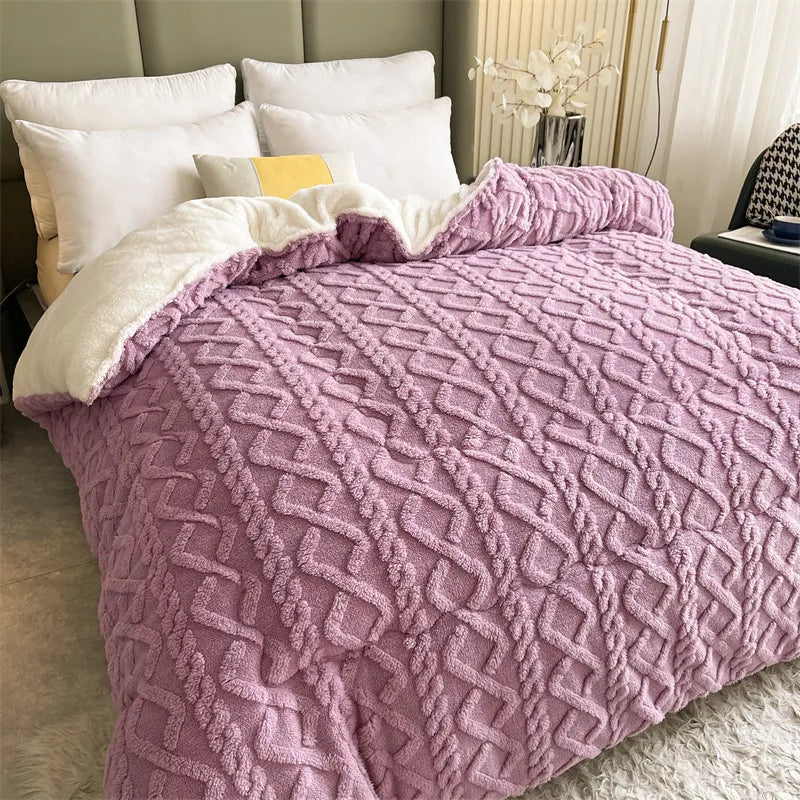 "ANITA" Double Quilted Plush Quilt Thickened For Warmth