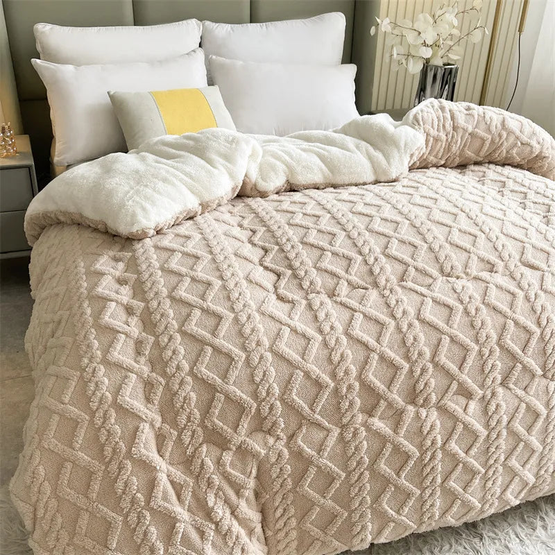 "ANITA" Double Quilted Plush Quilt Thickened For Warmth