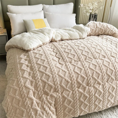 "ANITA" Double Quilted Plush Quilt Thickened For Warmth