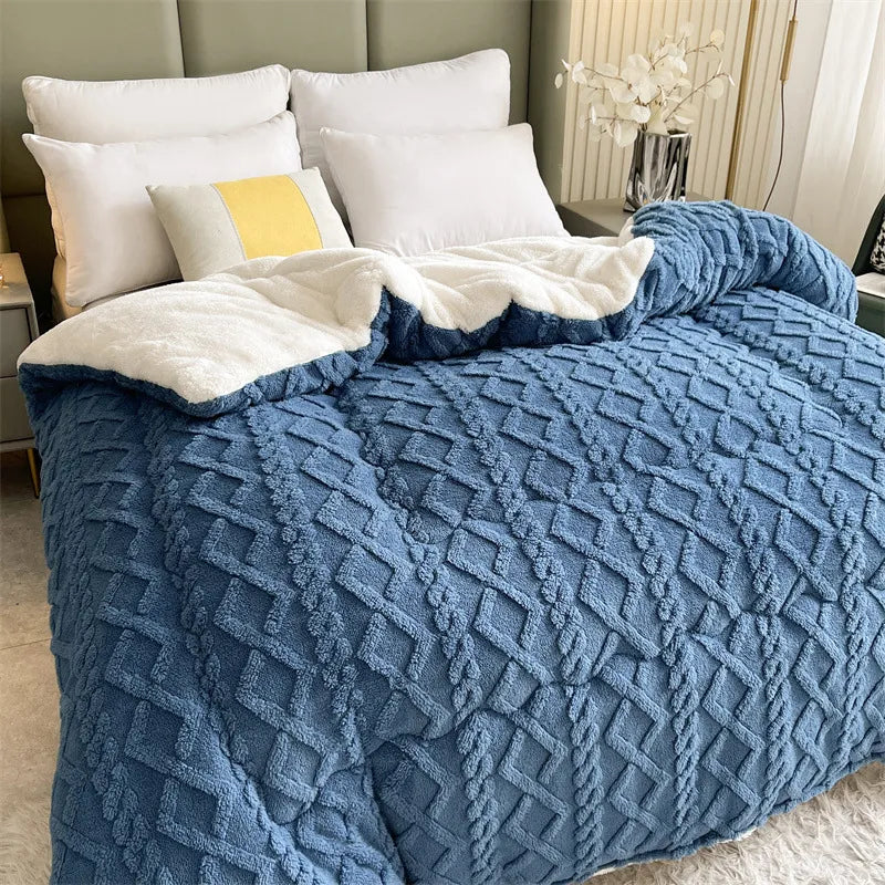 "ANITA" Double Quilted Plush Quilt Thickened For Warmth